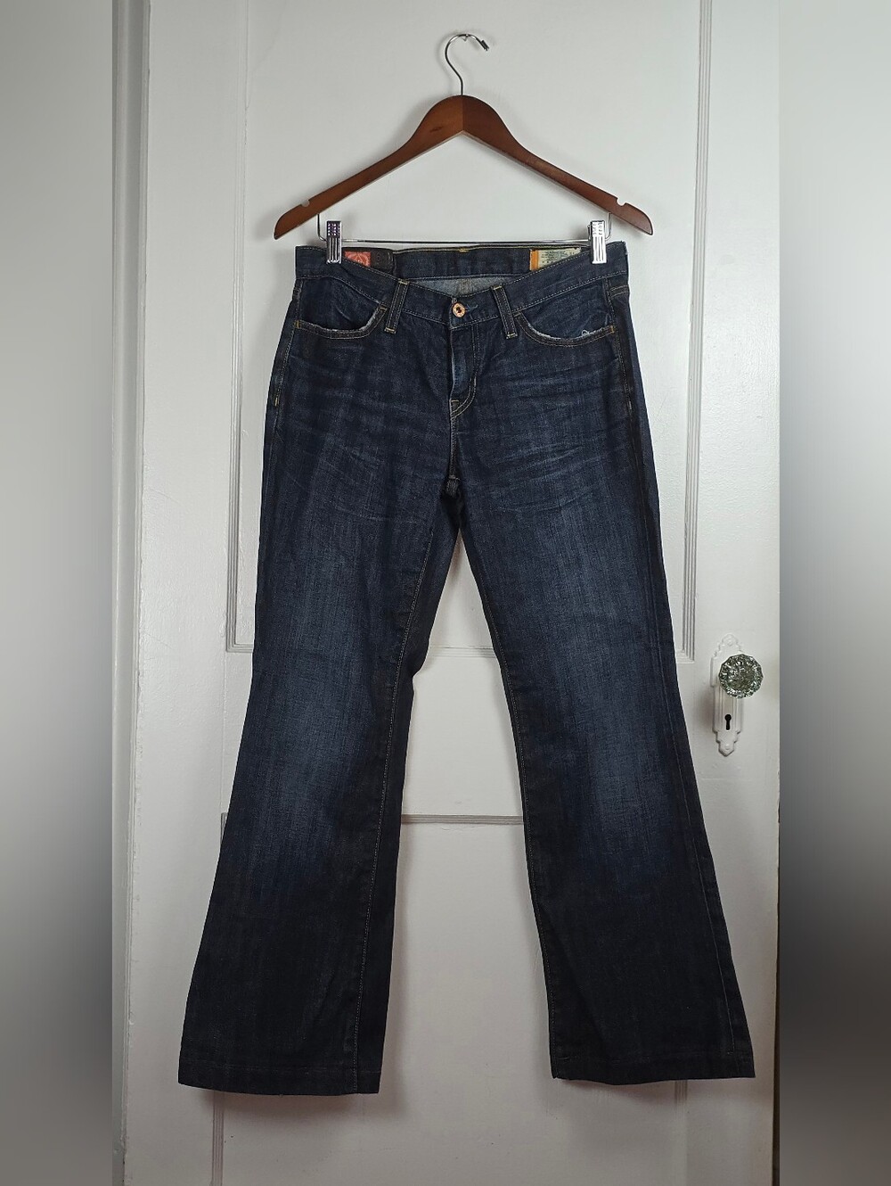 Vintage GAP 1969 Flare Jeans Y2K Dark Wash Mid to Low Rise 6